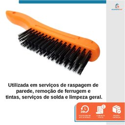 Escova Manual de Aço com Cabo Plástico 4x16 - Starfer - 4