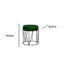 Ver imagem 2 de Puff Babu Preta Suede Verde Metal Móveis
