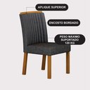 Ver imagem 5 de Conjunto Sala de Jantar Jade Gold 1,60m com 6 Cadeiras Jade Cinamomo/Linho Chumbo