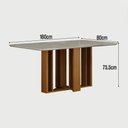 Ver imagem 4 de Conjunto Sala de Jantar Jade Gold 1,60m com 6 Cadeiras Jade Cinamomo/Linho Chumbo