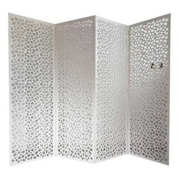 Biombo 4 Folhas 172X180cm Mdf Modelo 22 Branco Vazado - 1