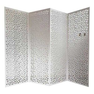 Biombo 4 Folhas 172X180cm Mdf Modelo 22 Branco Vazado