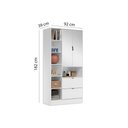 Ver imagem 5 de Armário Multiuso Lavanderia Joy C/ 2 Portas 2 Gavetas e Espelho Amendola/off White - Demóbile
