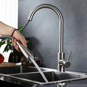 Torneira Goumet Pull Down Monocomando Bancada Cozinha Metal Escovado