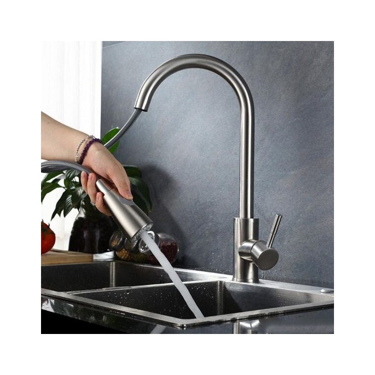 Torneira Goumet Pull Down Monocomando Bancada Cozinha Metal Escovado