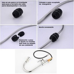 Torneira Goumet Pull Down Monocomando Bancada Cozinha Metal Escovado - 6