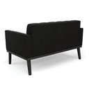 Ver imagem 5 de Sofá Namoradeira 2 Lugares Base de Madeira Preto Elisa Suede Preto D03 - D'Rossi