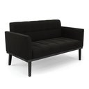 Ver imagem 1 de Sofá Namoradeira 2 Lugares Base de Madeira Preto Elisa Suede Preto D03 - D'Rossi