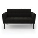 Ver imagem 3 de Sofá Namoradeira 2 Lugares Base de Madeira Preto Elisa Suede Preto D03 - D'Rossi