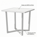 Ver imagem 4 de Mesa de Jantar 80x80 4 Lugares Valence Industrial Pés em Aço - Preto/nature