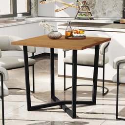 Mesa de Jantar 80x80 4 Lugares Valence Industrial Pés em Aço - Preto/nature - 3