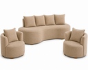 Ver imagem 1 de Kit Sofá Orgânico 210 cm 2 Poltronas Orgânico  Bouclê Capuccino Premium Belufan Mvs