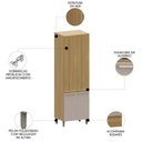 Ver imagem 3 de Paneleiro de Cozinha 4 Portas 70cm Mirella Freijó/cinammon L01 - Mpozenato