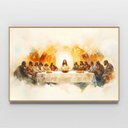 Ver imagem 3 de Quadro Decorativo Santa Ceia Aquarela Sala Quarto Casa Escritório