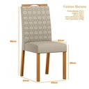 Ver imagem 3 de Mesa Jantar Ambiente Mariah 120x80 cm c/Vidro Ype Off White+4 Cadeiras Mariana Veludo Nude–New