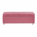 Ver imagem 2 de Recamier com Rodinhas Madri 1,40m Suede Pink - Inova Decorações