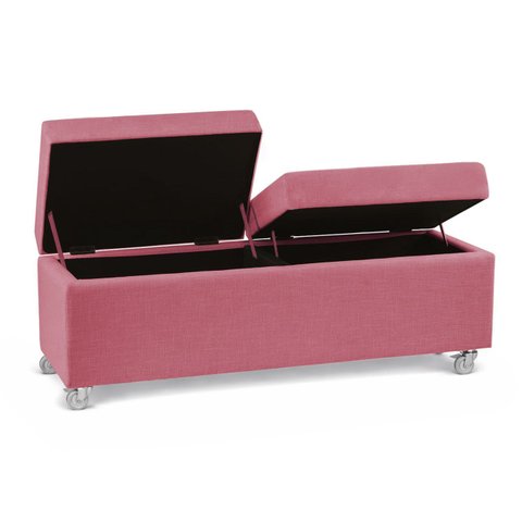 Recamier com Rodinhas Madri 1,40m Suede Pink - Inova Decorações
