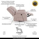 Ver imagem 5 de Poltrona do Papai Reclinável Sala de Cinema Barcelona Glider Manual Giratória Veludo Rosê