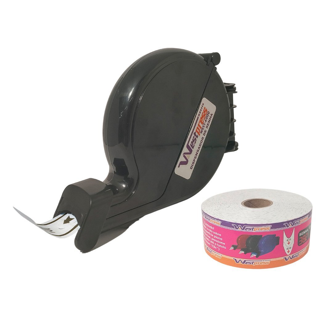 Kit Dispensador e Rolo de Senha - Preto