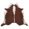 Tapete de couro de boi. Pele bovina natural. L 1,70 x C 2,00 m. Marrom e branco. Ref. P1839 - 1