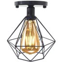 Ver imagem 4 de Lustre Teto Plafon + Lâmpada Led St64 Industrial Aramado Diamante Retrô Luminária Vintage Preto
