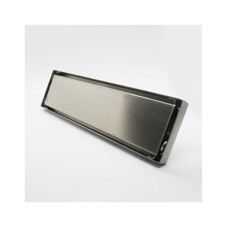 Ralo Invisivel Linear Canto Anti Odor Anti Insetos Tampa Aço Escovado Banheiro 28x8