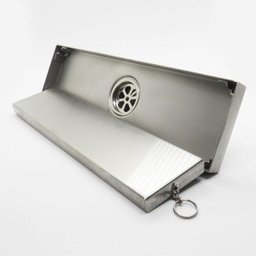 Ralo Invisivel Linear Canto Anti Odor Anti Insetos Tampa Aço Escovado Banheiro 28x8 - 3
