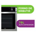 Ver imagem 3 de Forno a Gas de Embutir Consul Grill 78l Preto/ Prata Coa84br