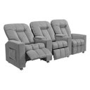 Ver imagem 1 de Poltrona Reclinável 3 lugares para Sala de Cinema Pequim Linho Cinza - Gran Belo