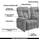 Ver imagem 3 de Poltrona Reclinável 3 lugares para Sala de Cinema Pequim Linho Cinza - Gran Belo