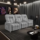 Ver imagem 6 de Poltrona Reclinável 3 lugares para Sala de Cinema Pequim Linho Cinza - Gran Belo