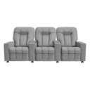 Ver mais imagens de Poltrona Reclinável 3 lugares para Sala de Cinema Pequim Linho Cinza - Gran Belo