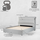 Ver imagem 2 de Cama Queen Emaya com Cabeceira Estofada Aveludado 218cm x 180cm Cinza  Casavee