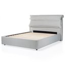 Ver imagem 3 de Cama Queen Emaya com Cabeceira Estofada Aveludado 218cm x 180cm Cinza  Casavee