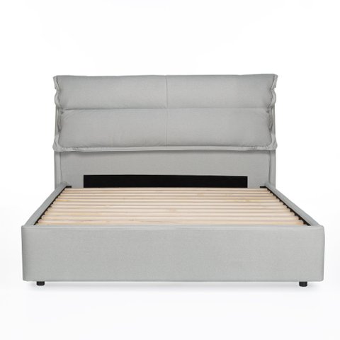 Cama Estofada Emaya Queen 122 Cm X 180 Cm Cinza