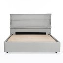 Ver imagem 1 de Cama Queen Emaya com Cabeceira Estofada Aveludado 218cm x 180cm Cinza  Casavee