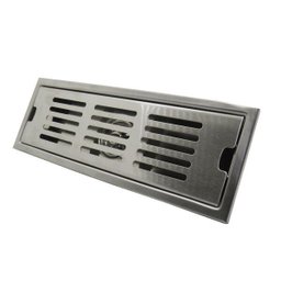 Ralo Anti Odor Tampa Linear Grelha Metal Escovado 30x10 Casa - 1