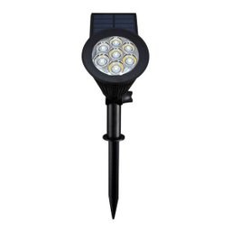 Luminária Solar Jardim Espeto 7 Leds automatico branco frio placa bateria - 5