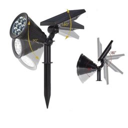 Luminária Solar Jardim Espeto 7 Leds automatico branco frio placa bateria - 8