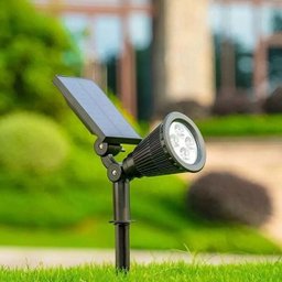 Luminária Solar Jardim Espeto 7 Leds automatico branco frio placa bateria - 3