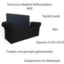 Ver imagem 3 de Calçadeira Sapatos Baú Cancun Estofada 90cm Solteiro Suede
