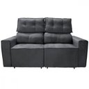Ver imagem 1 de Sofá para Sala Reclinavel Estofado Price 180cm Suede Grafite