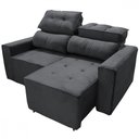 Ver imagem 2 de Sofá para Sala Reclinavel Estofado Price 180cm Suede Grafite