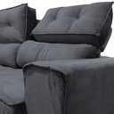 Ver imagem 4 de Sofá para Sala Reclinavel Estofado Price 180cm Suede Grafite