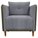 Ver imagem 3 de Kit 2 Poltronas Decorativas para Sala e Recepção Aviv Corino e Linho Premium Cores