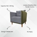 Ver mais imagens de Kit 2 Poltronas Decorativas para Sala e Recepção Aviv Corino e Linho Premium Cores