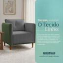 Ver imagem 7 de Kit 2 Poltronas Aviv Para Sala Escritório Recepção Linho Premium Easy Clean Corino Premium
