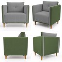 Ver imagem 6 de Kit 2 Poltronas Aviv Para Sala Escritório Recepção Linho Premium Easy Clean Corino Premium