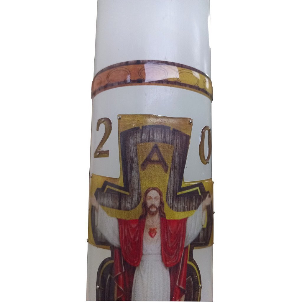 Círio Pascal Jesus Cristo 7cm x 30 Cm Adesivo 3D Resinado - 5