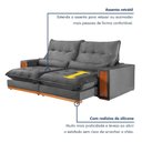 Ver imagem 6 de Sofa Retratil e Reclinavel Capri 230cm Kc Rei de Casa Veludo Cinza